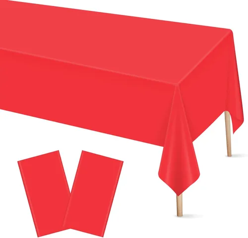 Miniatura 38 de Mulbozy 2 piezas de mantel de plástico negro para mesa rectangular, 54 × 108 pulgadas, fundas desechables de mesa para fiestas negras