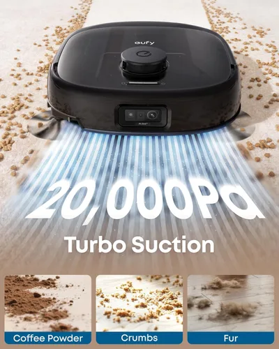 Miniatura 4 de eufy Aspiradora robot E25, succión de 20,000 Pa, trapeador de rodillo HydroJet siempre limpio, robot aspirador y trapeador todo en uno, limpieza