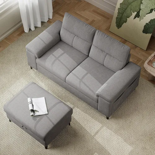 Miniatura 19 de Upvilla Sofá moderno de 71.25 pulgadas para sala de estar, sofás de asiento profundo con cojín de 8 pulgadas, cómodo sofá de amor de felpilla de 2