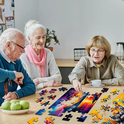 Miniatura 5 de Paquete de 6 rompecabezas grandes de 36 piezas, productos fáciles de demencia, Alzheimer, actividades de demencia, juego de entrenamiento de memoria