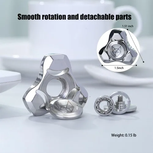 Miniatura 3 de Juguetes giratorios giratorios de metal para adultos, de acero inoxidable, pequeño, pequeño, giroscopio, mano, giroscopio, rodamientos silenciosos