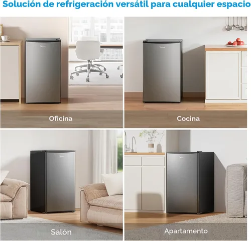 Miniatura 9 de Midea MERM33S1AST - Mini nevera compacta de 3.3 pies cúbicos con luz interna, termostato ajustable, puerta reversible, bajo ruido para dormitorio