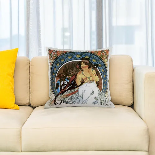 Miniatura 2 de 3dRose Mucha - Muse of Music - Funda de almohada, 16 x 16 pulgadas (pc_171470_1)