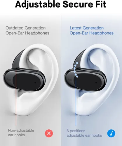 Miniatura 4 de O3 Auriculares inalámbricos de oreja abierta Bluetooth, potentes controladores de 0.51 pulgadas, ecualizador personalizado a través