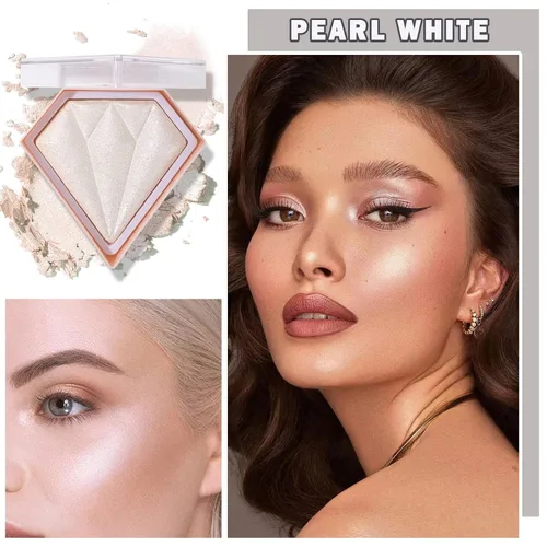 Miniatura 2 de Paleta de maquillaje con resaltador facial blanco, polvo de contorno brillante, impermeable, de larga duración, ilumina la tez facial, iluminador
