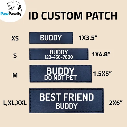 Miniatura 5 de Arnés personalizado sin tirones para perro con 2 parches personalizados para nombre y teléfono, chaleco reflectante transpirable para mascotas