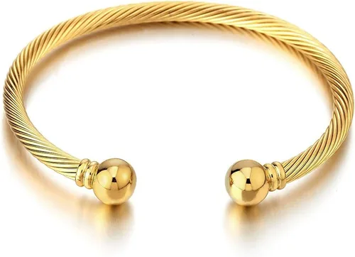 Miniatura 7 de Pulsera de acero inoxidable trenzada COOLSTEELANDBEYOND elástica ajustable para hombre y mujer
