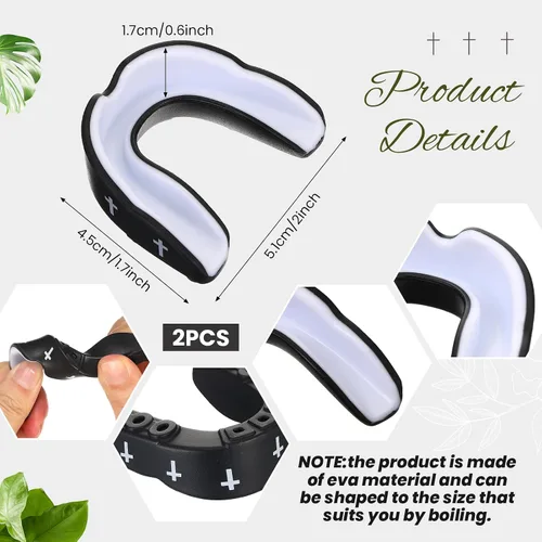 Miniatura 2 de Yaomiao 2 piezas de protectores bucales cruzados para lucha libre, protectores dentales deportivos cristianos con estuche, protector bucal religioso