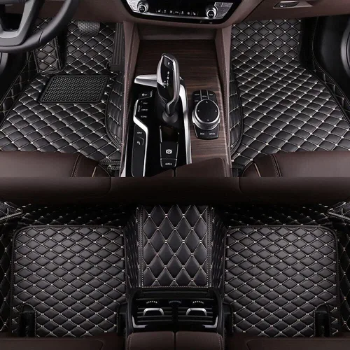 Miniatura 17 de Alfombrillas de cuero personalizadas para la parte delantera y trasera y de la tercera fila para automóvil, se adapta a la mayoría de SUV, sedán