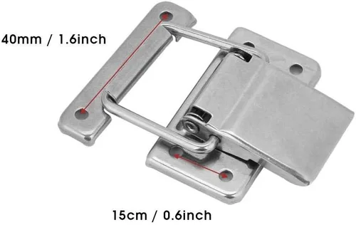 Miniatura 3 de Hilitand 2 unids Hardware Caja de gabinete de acero inoxidable Cerradura Cerradura de resorte cargado cerrojo de palanca