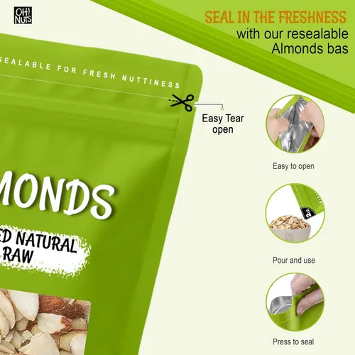 Miniatura 3 de Oh! Nuts Almendras naturales en rodajas – crudas – 100% naturales – 2 libras – Rebanadas de almendras altas en proteínas – Empaquetadas en bolsa