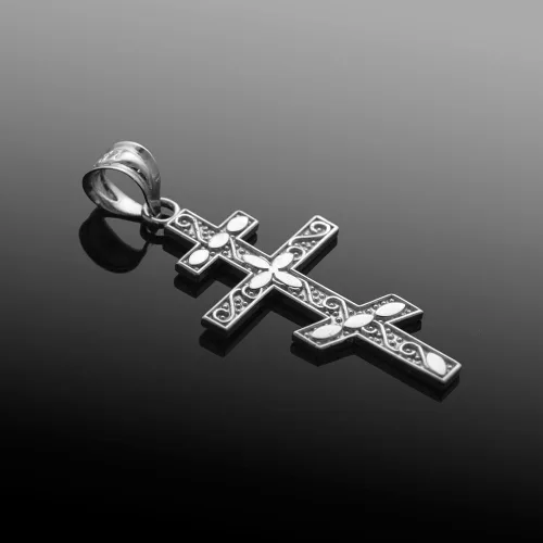 Miniatura 2 de Religious Jewelry by FDJ Colgante de cruz ortodoxa rusa de plata de ley 925 Plata esterlina