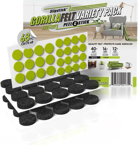 Miniatura 19 de GorillaFelt CB270 - Protectores de piso para muebles (juego de 4) almohadillas de fieltro para muebles con tapa garantizadas para permanecer