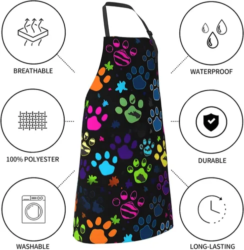 Miniatura 6 de Delantales con diseño de girasol para el hogar, 2 bolsillos, 33 x 28 pulgadas, para hombres y mujeres, babero de cocina impermeable en acuarela