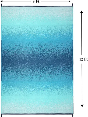 Miniatura 2 de Alfombra para exteriores, impermeable, lavable, reversible, resistente a las manchas, plegable, alfombra de paja de plástico reciclado, alfombra