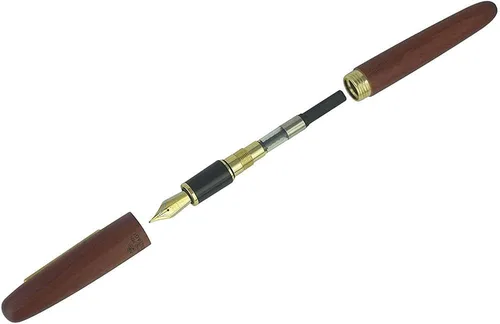 Miniatura 3 de Tigerwood 9056 - Pluma estilográfica de madera con tapa giratoria, bolígrafos naturales antiguos para diario de caligrafía, 5 tipos para elegir