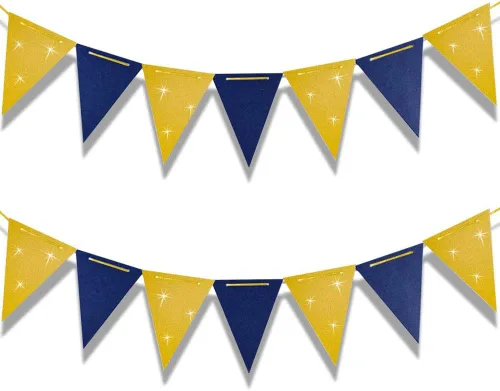 Miniatura 6 de Bandera triangular negra de 20 pies para decoraciones de fiesta, 30 banderas