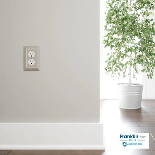 Miniatura 2 de Placa de pared Franklin Brass W35218V-SN-C Classic Architecture, dúplex, 3 unidades, simple, níquel satinado