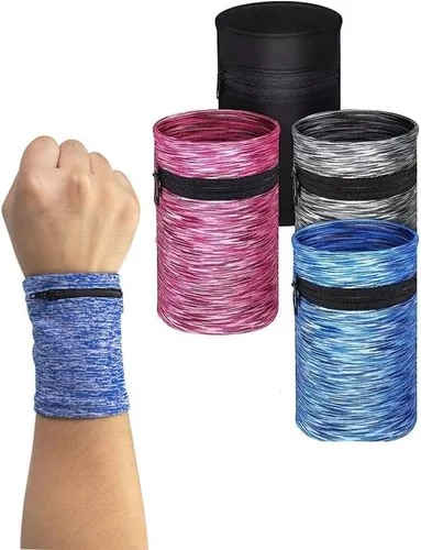 Miniatura 7 de Cartera de muñeca de 1 bolsillo para teléfono celular, cartera de tobillo, bandas para el sudor, brazalete, bolsa oculta, cartera de muñeca