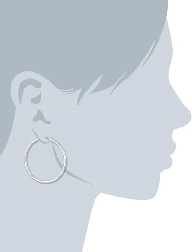 Miniatura 2 de Anne Klein Classics - Aretes de aro ovalados grandes en tono plateado, Plata