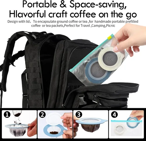 Miniatura 3 de Gotero portátil para verter sobre café, filtro de café reutilizable, cafetera para camping, cafetera de viaje (50, azul)