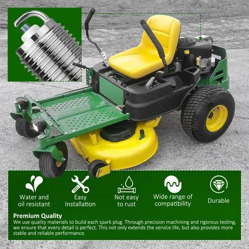 Miniatura 7 de MaxLLTo Paquete de 2 bujías de repuesto XC92YC MIU11020 para modelos John Deere Z335E Z335M Z345M Z345R Z355E Z355R Z375R