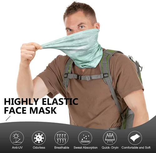 Miniatura 3 de MCTi Máscara de cuello UV, UPF 50, pasamontañas, máscara facial transpirable refrescante para el sol y el verano, para pesca, correr, paquete de 2