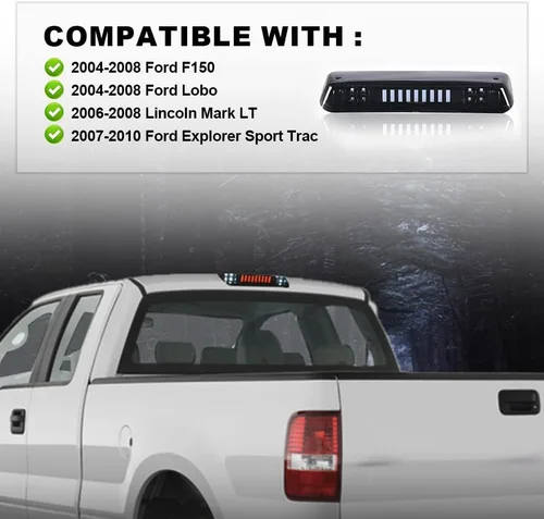 Miniatura 2 de GRAND ORANGE Tercera luz de freno LED compatible con Ford F150 2004-2008 /Compatible con Ford Explorer Sport Trac 2007-2010 /Compatible con Ford