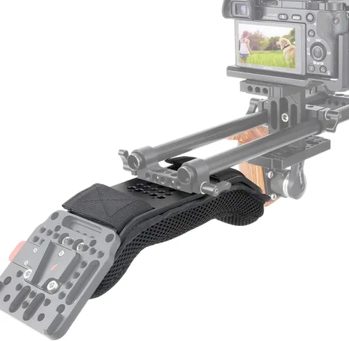 Miniatura 3 de NICEYRIG Almohadilla de hombro para cámara con placa de montaje de queso para sistema de soporte de plataforma de hombro de 0.591 in, videocámara