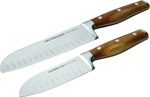 Miniatura 7 de Rachael Ray Juego de cuchillos japoneses de acero inoxidable con fundas, cuchillo de chef de 8 pulgadas, cuchillo Santoku de 5 pulgadas y cuchillo