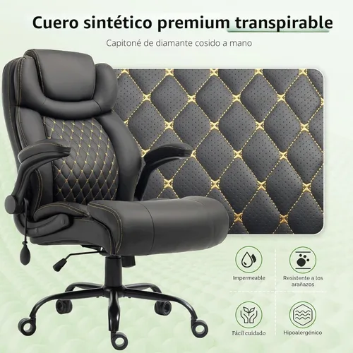 Miniatura 7 de Silla de oficina, sillas ejecutivas grandes y altas con soporte lumbar para dolor de espalda, silla de computadora de escritorio transpirable