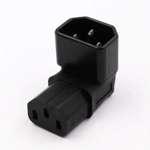 Miniatura 2 de Adaptador de corriente IEC C14 a C13 PDU Plug/Socket Up 90 grados para montaje en pared LCD TV 2 Pack Negro/paquete de 2 (arriba)