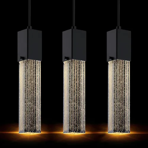 Miniatura 15 de Mini Lámpara Colgante de Cristal Integrada para Isla de Cocina, Moderna y Concisa, Accesorio de Luz de Techo Colgante, para Isla de Cocina, Comedor