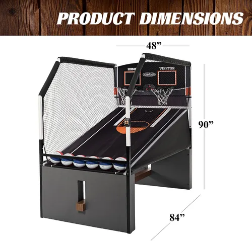 Miniatura 2 de Juego de baloncesto arcade de colección urbana de Barrington Billiards con anotación electrónica y set de baloncesto de 17,8 cm, blanco
