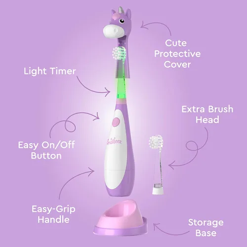 Miniatura 5 de Brusheez Cepillo de dientes sónico para niños pequeños - Cepillo de dientes seguro y suave para edades 1-3 con temporizador de 2 minutos iluminado