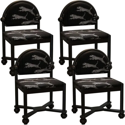 Miniatura 20 de JKGHK Sillas de comedor de madera, sillas de cocina para el hogar, silla auxiliar de cocina tapizada de tela, respaldo curvado retro, silla de sala
