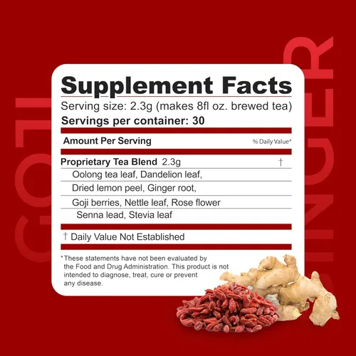 Miniatura 2 de Dr. Zisman ZT Slimming Tea Mezcla de desintoxicación Goji-Ginger Té de hierbas orgánico saludable para la limpieza, mejora tu metabolismo