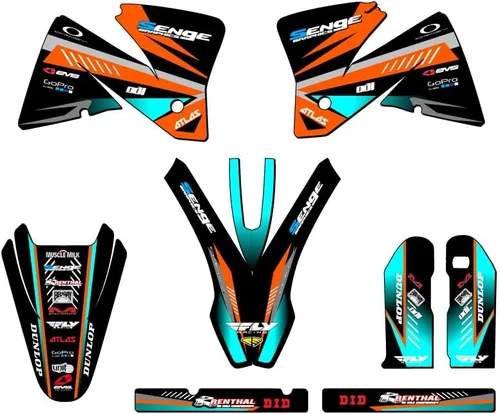 Miniatura 8 de Kit de base gráfica EXC Surge Black Senge 2001-2002 compatible con KTM