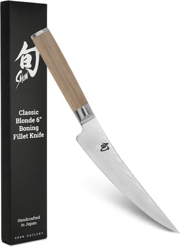 Miniatura 9 de Shun Cuchillo clásico para deshuesar y filetear de 6 pulgadas, se desliza fácilmente a través de carne y pescado, auténtico, hecho a mano, cuchillo