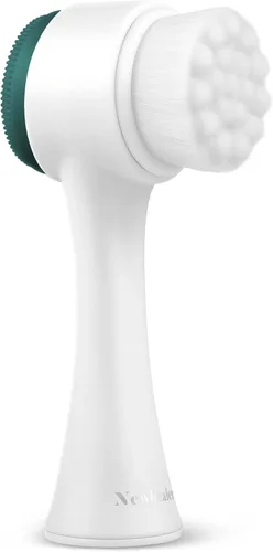 Newbealer Cepillo de limpieza facial, cepillo exfoliante manual 2 en 1 de doble cara con cerdas ultra finas y suaves de silicona para limpieza