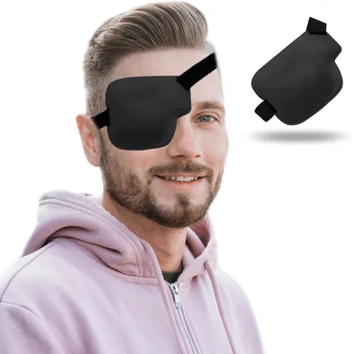 Miniatura 9 de Parche para ojos 3D, parches médicos para adultos y niños, parches para ojos perezosos para ambliopía 3D para ojo derecho Negro