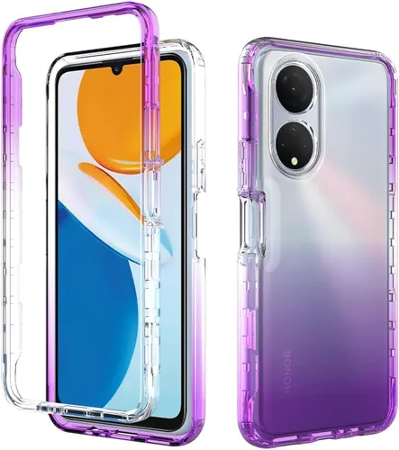 Miniatura 8 de Compatible con Honor X7, delgada TPU+PC híbrida a prueba de golpes transparente cubierta trasera cubierta de cuerpo completo transparente delgada
