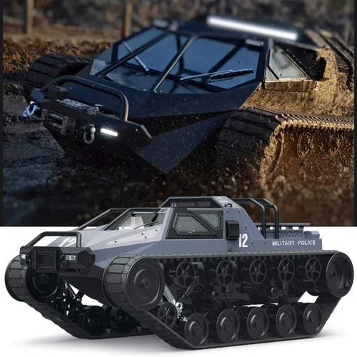 Miniatura 2 de Mostop Tanque Oruga de Control Remoto de Alta Velocidad Todoterreno 4WD Carro RC 2.4 GHz Camión del Ejército RC Tanque de Deriva 1/12 Tanque RC
