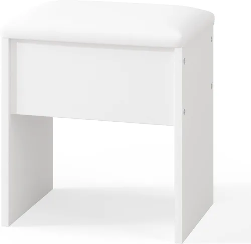 Miniatura 2 de LIVELYGLOW Taburete de maquillaje pequeño, 15.7 pulgadas de ancho x 10.2 pulgadas de profundidad x 16.7 pulgadas de alto, blanco