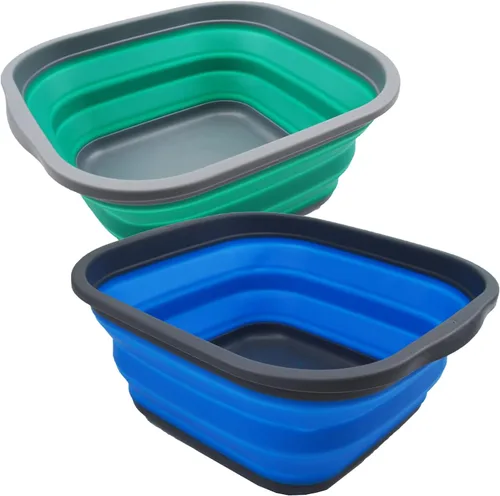 Miniatura 11 de SAMMART Juego de 2 tinas plegables de 5.5 L (1.4 galones) - Tina plegable para platos - Lavabo portátil - Tina de plástico que ahorra espacio