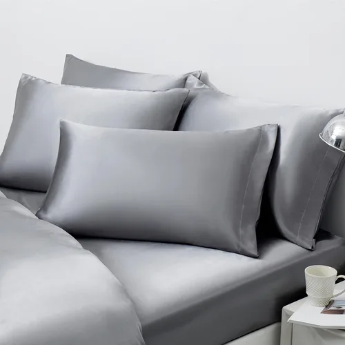 Miniatura 33 de Ersmak Juego de 2 fundas de almohada de satén estándar, ultra suaves y sedosas para cabello y piel, resistentes a las arrugas a la decoloración