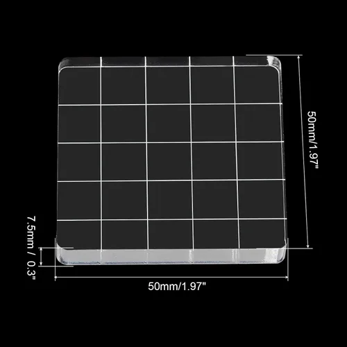 Miniatura 2 de PATIKIL Bloque de sello acrílico de 2 x 2 pulgadas, paquete de 2 bloques de estampado transparentes con líneas de cuadrícula, bloques de montaje