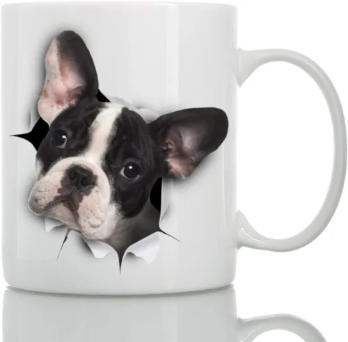 Miniatura 9 de Taza negra de bulldog francés – Taza de café divertida de cerámica – Regalo perfecto de bulldog francés – Bonita taza de café novedosa – Gran