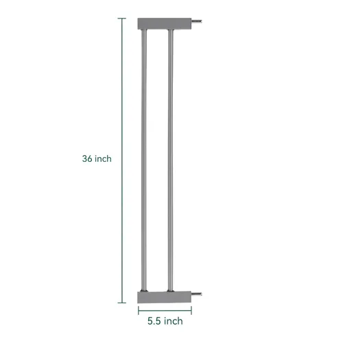 Miniatura 3 de BABELIO Extensor de puerta de metal para bebé/perro, extensión de puerta gris para mascotas de 5.5 pulgadas (5.5 in), accesorios de puerta extra