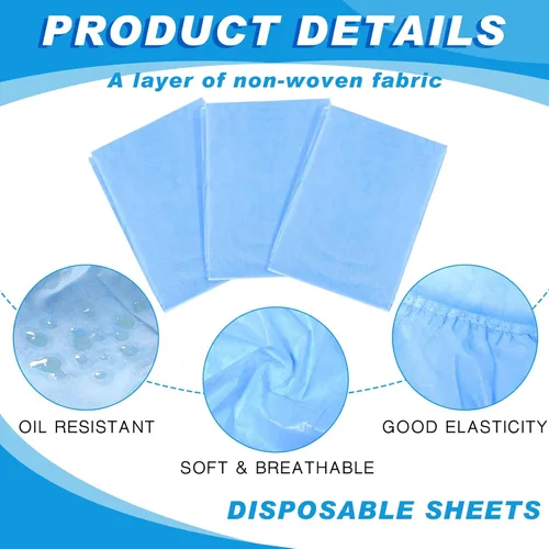 Miniatura 3 de Oudain 50 sábanas bajeras desechables con elástico, impermeables, a prueba de aceite, 39 x 87 pulgadas, fundas desechables para cama de masaje, spa